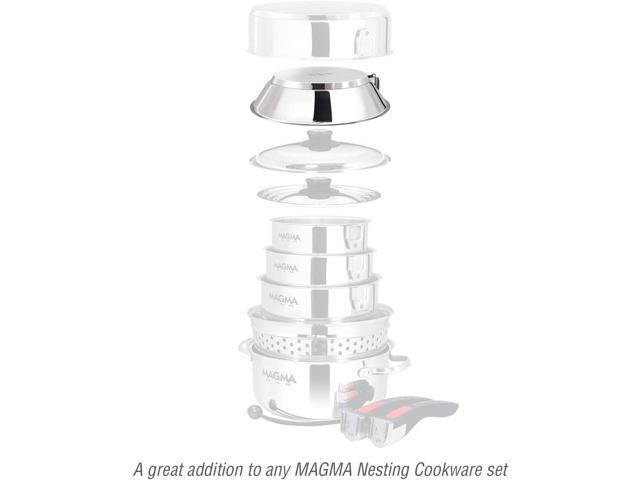Magma Products, A10-369-2-IND Gourmet Nesting Stainless Steel Induction Saute/Omelette Pan with Ceramica Non-Stick