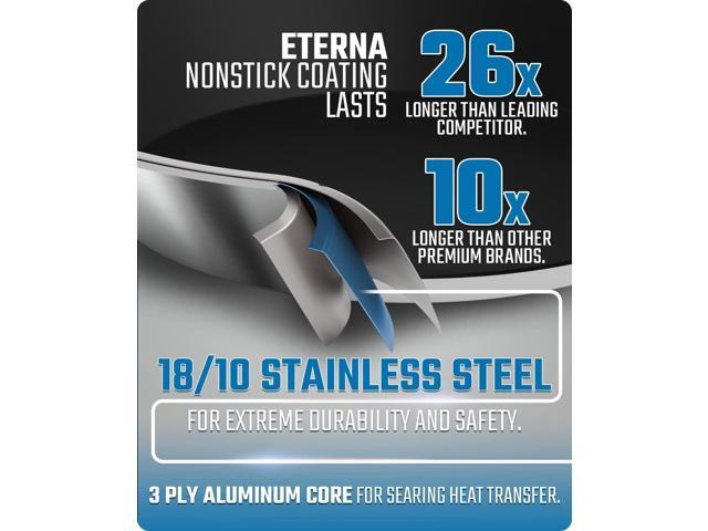 DALSTRONG Non Stick Stockpot - 3 QT - The Oberon Series - ETERNA NonStick Pan Coating - 3-Ply Aluminum Core Cookware - Silver Cooking Pots and Pans...