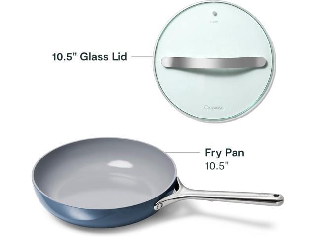 Caraway Nonstick Ceramic Frying Pan With Glass Lid (2.7 qt, 10.5') - Non Toxic, PTFE & PFOA Free - Oven Safe & Compatible with All Stovetops (Gas,...