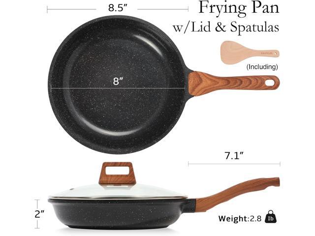 ESLITE LIFE Nonstick Ceramic Frying Pan Skillet with Lid, Non-Toxic Egg Omelette Kitchen Cooking Pans Compatible with All Stovetops (Gas, Electric...