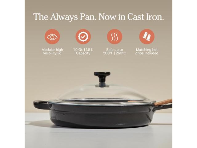 Our Place Cast Iron Always Pan Premium Enameled, Toxin-Free Surface 10-inch 8-in-1 Multifunctional Cookware System Lid, Handle Covers Heavy...