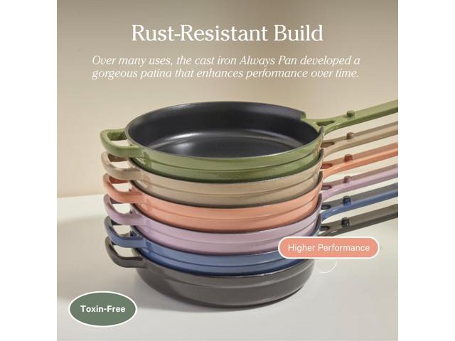 Our Place Cast Iron Always Pan Premium Enameled, Toxin-Free Surface 10-inch 8-in-1 Multifunctional Cookware System Lid, Handle Covers Heavy...