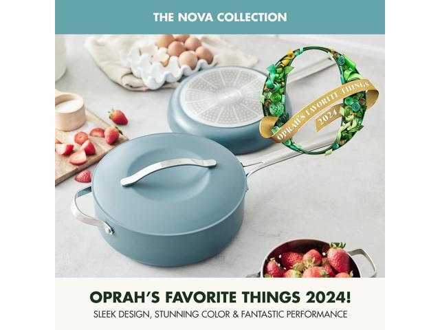 GreenPan Nova 10 Frying Pan Skillet and 4.37QT Sauté Pan with Lid, Oprahs Favorite Things 2024, PFAS-Free Ceramic Nonstick, Induction Suitable,...