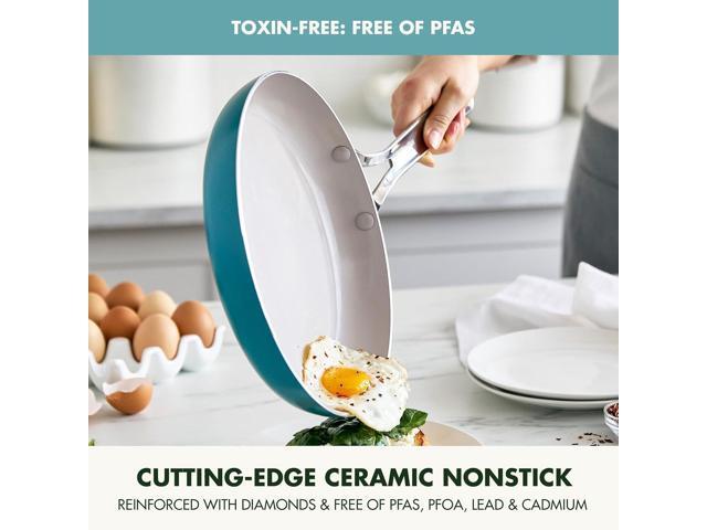 GreenPan Nova 10 Frying Pan Skillet and 4.37QT Sauté Pan with Lid, Oprahs Favorite Things 2024, PFAS-Free Ceramic Nonstick, Induction Suitable,...