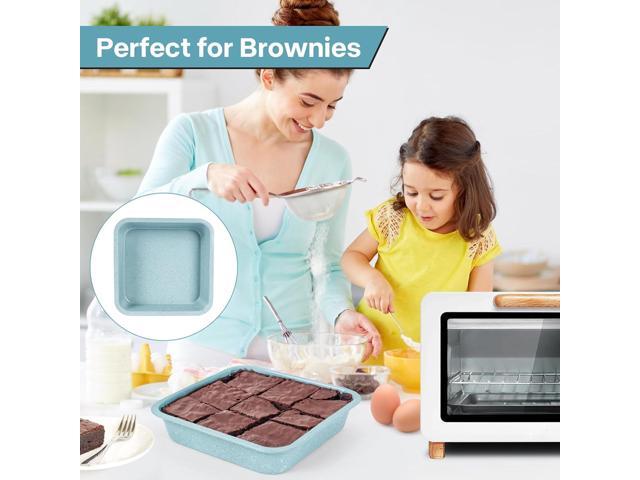 2 Pcs 8 x8 Baking Pan, Nonstick Cake Baking Pan for Cakes Lasagna Brownies, 8 inch Cake Pan Square for Baking Roasting Serving, Even Heating, Easy...