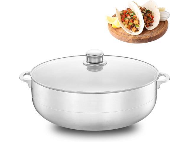 Alpine Cuisine 13-Quart Aluminum Caldero Stock Pot with Glass Lid, Cooking Dutch Oven Performance for Even Heat Distribution, Perfect for Serving...