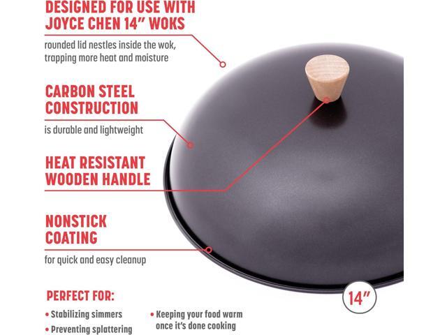 Joyce Chen 31-0066, 13.5-Inch Nonstick Steel Dome Lid for 14-Inch Wok Black