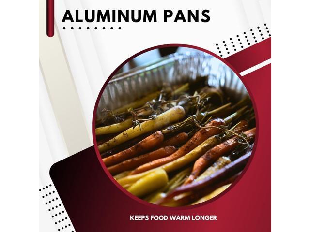 Aluminum Pans With Lids Disposable 9x13 Baking Foil Pans Half Size Steam Table Deep Roasting Tin Pan With Covers For Kitchen Cooking, Heating,...