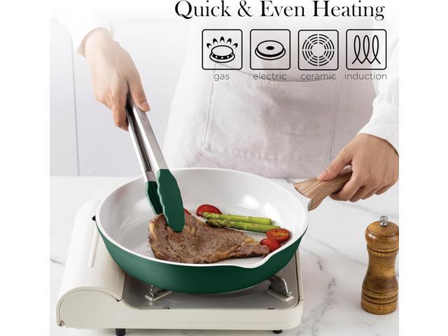 Country Kitchen Pots and Pans Set Nonstick, Cast Aluminum Kitchen Cookware Set with Utensils, 14 Pcs Non Stick Cooking Set w/Frying Pans &...