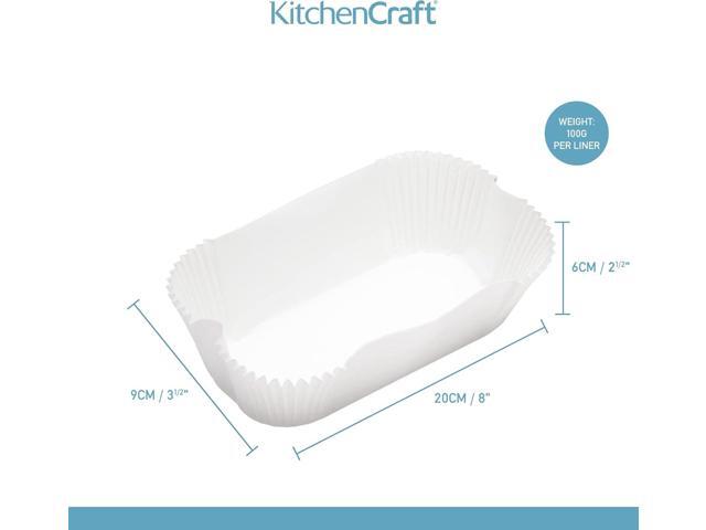 KitchenCraft Loaf Tin Liners, Non Stick, Cake and Bread Tin, 20 x 9 cm, Pack of 40 Liners, White