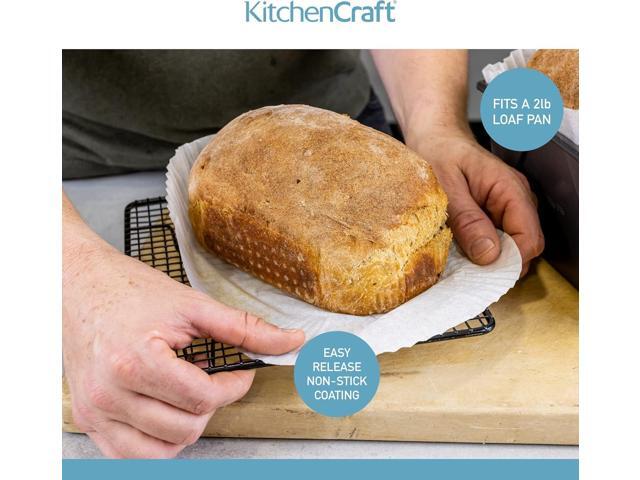 KitchenCraft Loaf Tin Liners, Non Stick, Cake and Bread Tin, 20 x 9 cm, Pack of 40 Liners, White