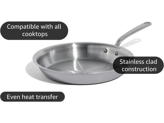 Made In Cookware - 12-Inch Stainless Steel Frying Pan - 5 Ply Stainless Clad - Professional Cookware - Crafted in Italy - Induction Compatible