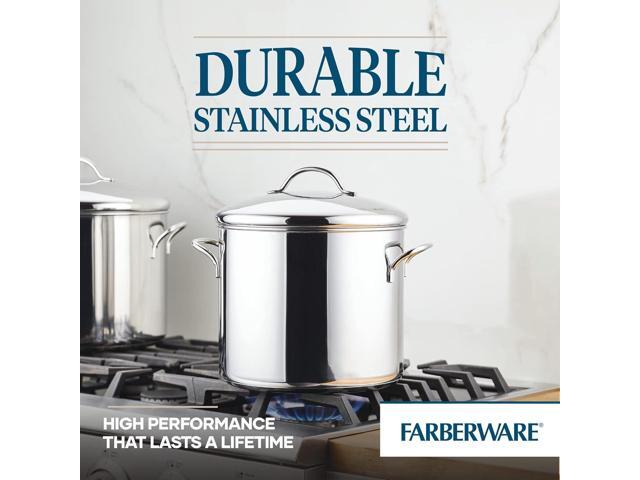 Farberware 50008 Classic Stainless Steel Stock Pot/Stockpot with Lid - 12 Quart, Silver