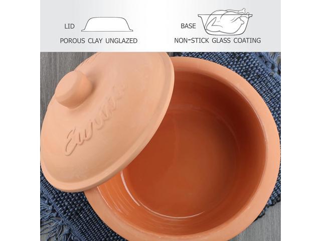 Eurita Clay Roaster, Non-Stick Dutch Oven, Versatile Cooking Vessel With Free Recipe Guide, 4 Quarts