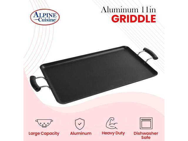 Alpine Cuisine Aluminum Griddle Pan 19x11in Nonstick Coating & Heat Resistant Gas Stove Griddle for Cookware with Double Handle - Ideal for BBQ...