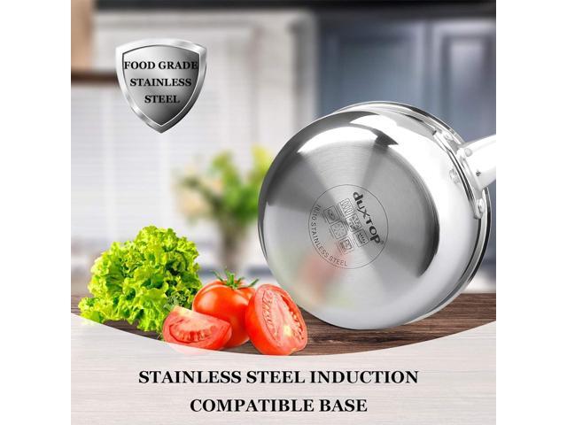Duxtop Whole-Clad Tri-Ply Stainless Steel Saucepan with Lid, 1.6 Quart, Kitchen Induction Cookware