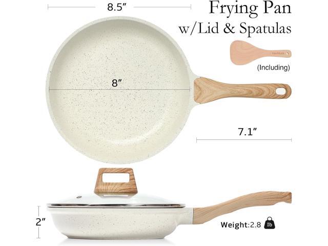 ESLITE LIFE Nonstick Ceramic Frying Pan Skillet with Lid, Non-Toxic Egg Omelette Kitchen Cooking Pans Compatible with All Stovetops (Gas, Electric...