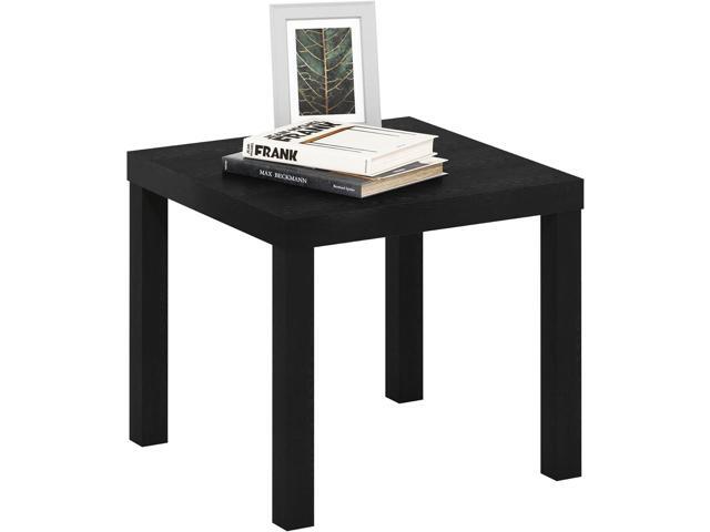 Furinno Classic Toolless Square Side Table, 1.8' Thick Tabletop, Black