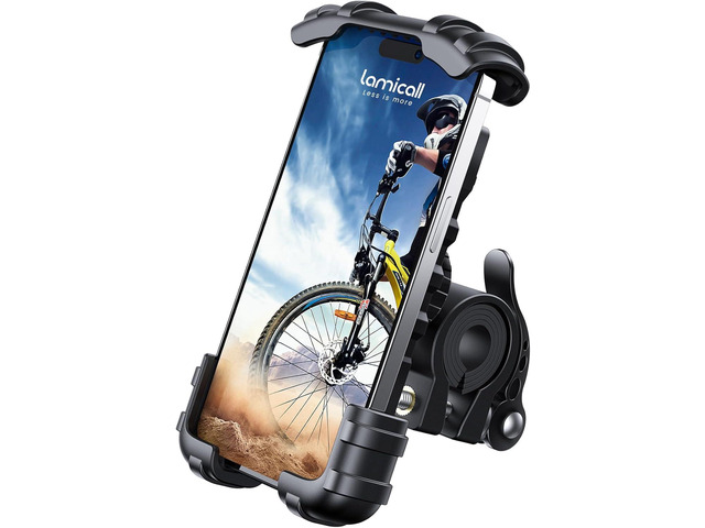 Lamicall Bike Phone Holder, Motorcycle Phone Mount - Motorcycle Handlebar Cell Phone Clamp, Scooter Phone Clip for iPhone 15 Pro Max/Plus, 14 Pro...