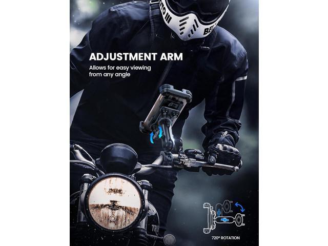 Lamicall Motorcycle Phone Mount Holder - [Dual Vibration Dampener] [Metal Adjustment Arm] Motorcycle Cell Phone Holder, Bike Handlebar Phone Mount,...