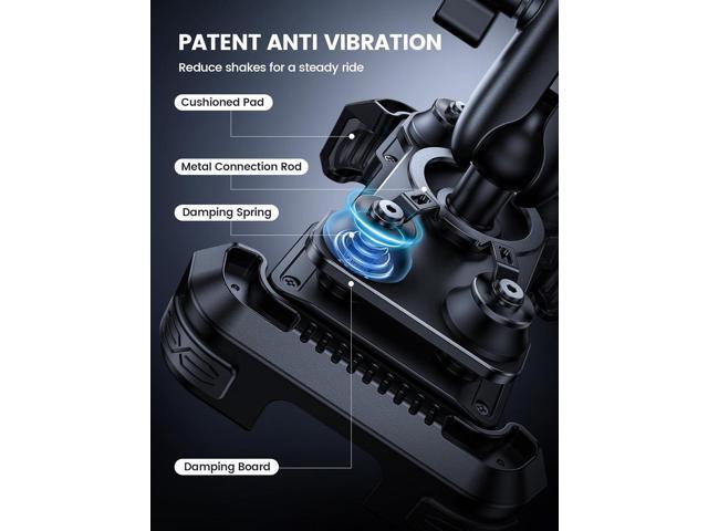 Lamicall Motorcycle Phone Mount Holder - [Dual Vibration Dampener] [Metal Adjustment Arm] Motorcycle Cell Phone Holder, Bike Handlebar Phone Mount,...