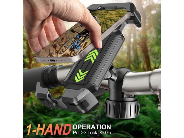Bike Phone Holder, Motorcycle Phone Mount, 2025 Upgrade Bicycle Phone Holder, Electric Scooter Ebike Cell Phone Handlebar, Phone Holder for Bike,...