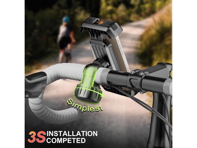 Bike Phone Holder, Motorcycle Phone Mount, 2025 Upgrade Bicycle Phone Holder, Electric Scooter Ebike Cell Phone Handlebar, Phone Holder for Bike,...