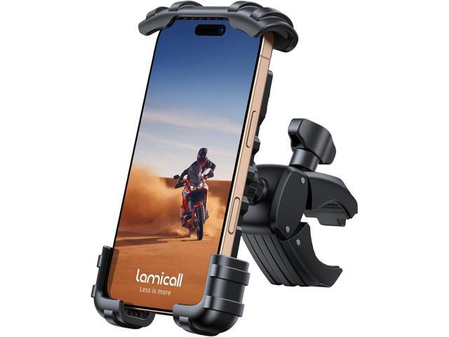 Lamicall Bike Phone Holder Mount - Motorcycle Handlebar Phone Mount Clamp, One Hand Operation, ATV Scooter Phone Clip for iPhone 16/15 Pro Max / 14...