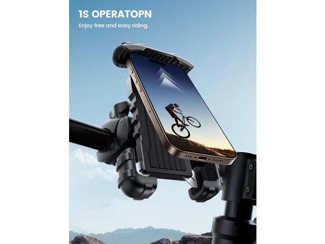 Lamicall Bike Phone Holder Mount - Motorcycle Handlebar Phone Mount Clamp, One Hand Operation, ATV Scooter Phone Clip for iPhone 16/15 Pro Max / 14...