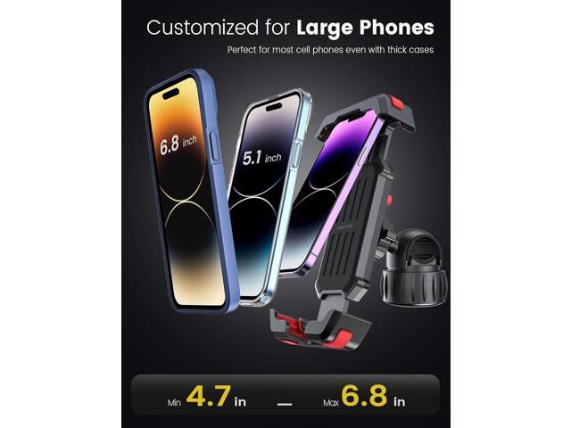 Bike Cell Phone Holder, Bike Handlebar Phone Mount [2024 Upgraded 3S Quick Install] Motorcycle Phone Mount, for iPhone Bike Mount, Bicycle Phone...
