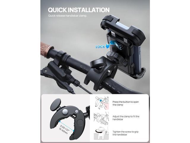 Bike Motorcycle Phone Holder Mount - [2025 Quick Release] Bike Phone Holder Handlebar Clamp, Bicycle Scooter Phone Clip for iPhone 16 15 14 13 12...
