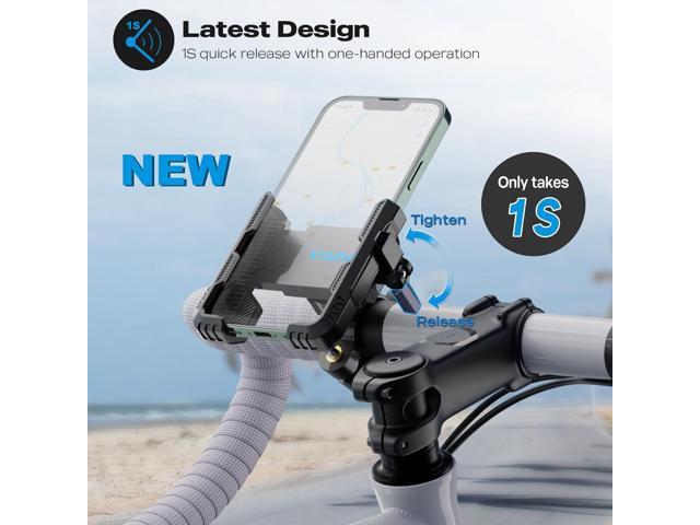New Upgraded Bike Phone Mount Holder Two Connectors Quickly Lock and Release,360°Rotatable Bicycle Motorcycle Scooter Accessories Handlebar Phone...
