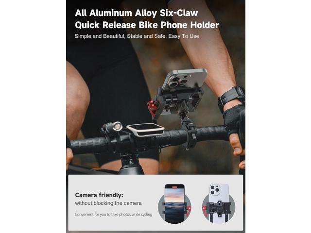 Tiakia Aluminum Bike Phone Mount Holder, [2024 Upgrade] Motorcycle Phone Mount, [1s Lock] Handlebar Mounted Cell Phone Holder, 360° Rotation,...
