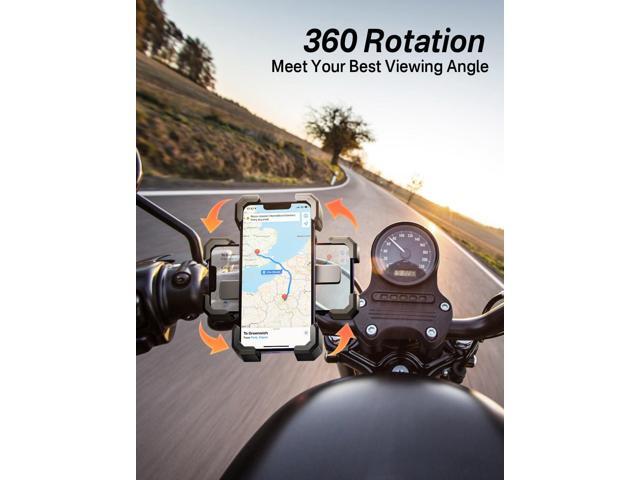 Bike Phone Holder Handlebar,Motorcycle Phone Mount,ATV Cell Phone Clamp,Scooter Phone Clip for iPhone 15 Pro Max14 13 12plus, Samsung S24Ultra S23...