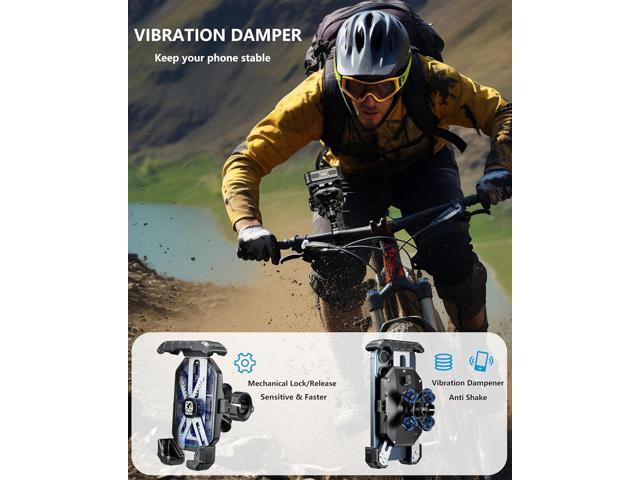 Kewig Motorccyle Phone Mount-[Vibration Dampener] [1s Lock] Motorcycle Cell Phone Holder, Bike Handlebar Phone Holder for iPhone 16 15 14 13 Mini...