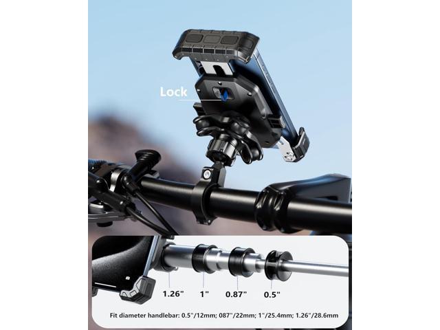 Kewig Motorccyle Phone Mount-[Vibration Dampener] [1s Lock] Motorcycle Cell Phone Holder, Bike Handlebar Phone Holder for iPhone 16 15 14 13 Mini...