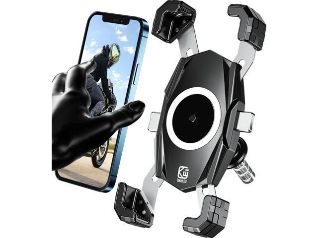 Kewig Motorcycle Fork Stem Phone Mount, Motorcycle Phone Mount, 1S One-Push Automatically Lock & Release, Fits for Fork Stem 12-25.4mm in Diameter,...