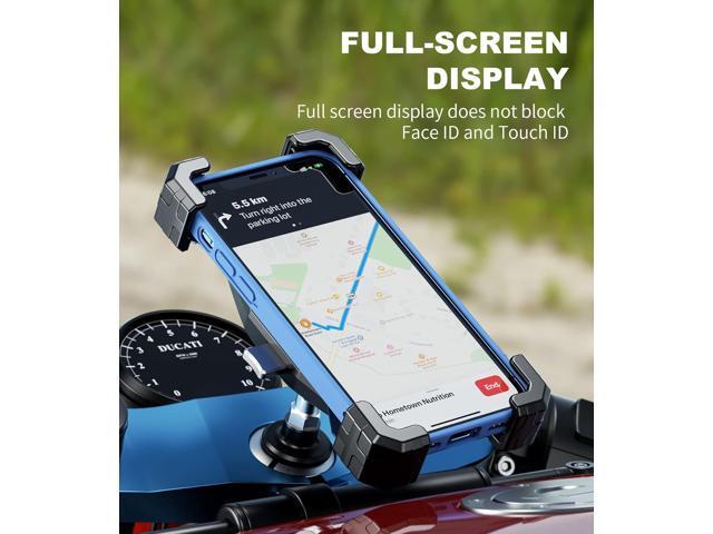 Kewig Motorcycle Fork Stem Phone Mount, Motorcycle Phone Mount, 1S One-Push Automatically Lock & Release, Fits for Fork Stem 12-25.4mm in Diameter,...