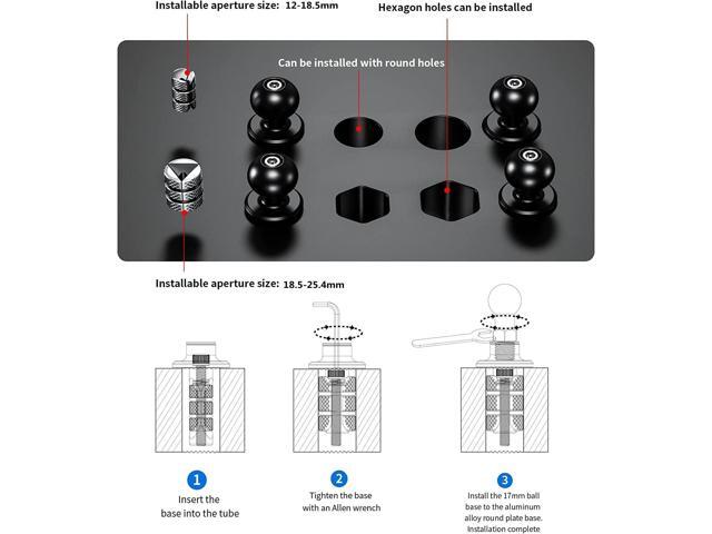 Kewig Motorcycle Fork Stem Phone Mount, Motorcycle Phone Mount, 1S One-Push Automatically Lock & Release, Fits for Fork Stem 12-25.4mm in Diameter,...