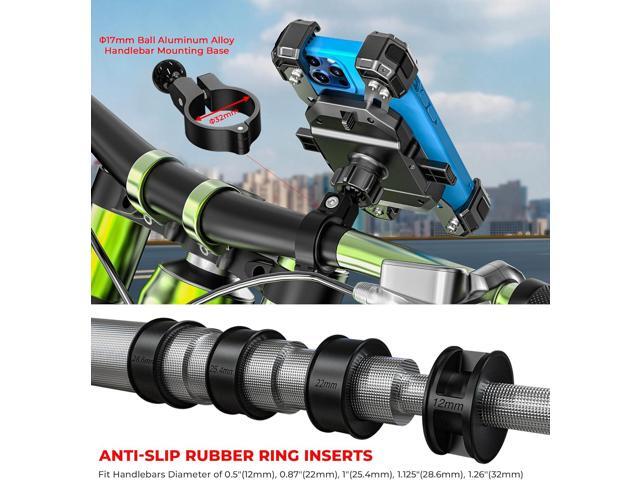Motorcycle Phone Mount, 1s Lock Bike Phone Holder, One-Handed Operation Motorcycle Cellphone Holder with Aluminum Alloy Handlebar Mounting Base for...