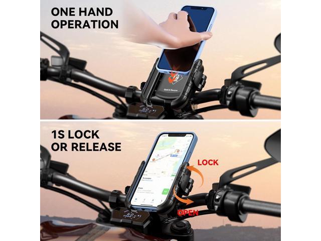 Kewig Motorcycle Phone Mount Holder- [Camera Friendly] Bike Phone Mount Handlebar Clamp Clamp, Bicycle Scooter Phone Holder for Samsung iPhone 16...