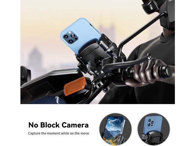 Kewig Motorcycle Phone Mount Holder- [Camera Friendly] Bike Phone Mount Handlebar Clamp Clamp, Bicycle Scooter Phone Holder for Samsung iPhone 16...
