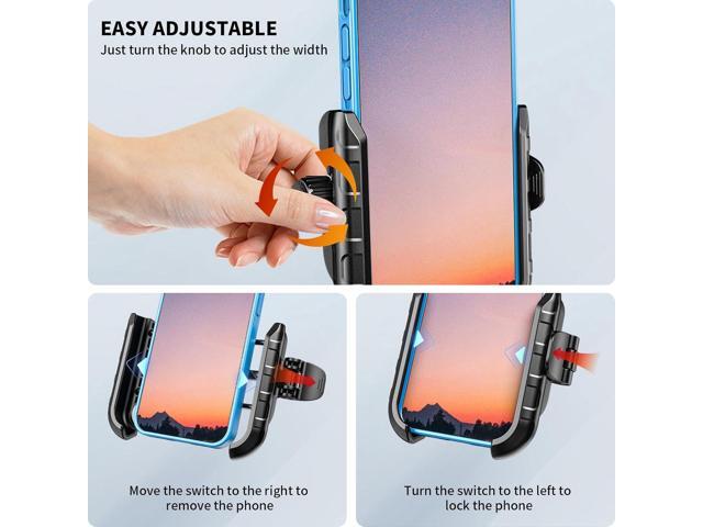 Kewig Motorcycle Phone Mount Holder- [Camera Friendly] Bike Phone Mount Handlebar Clamp Clamp, Bicycle Scooter Phone Holder for Samsung iPhone 16...