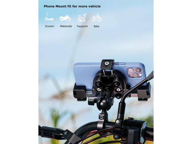 Kewig Motorcycle Phone Mount with Vibration Dampener & Not Block Camera, Safely Anti-Theft Motorycle Phone Holder Handlebar Cellphone Mount for...