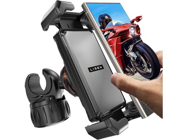 LISEN Motorcycle Phone Mount, [1s Quick Lock] [100mph Military Anti Shake], Dirt Bike Phone Holder, Electric Motorcycle Phone Holder Clamp for...