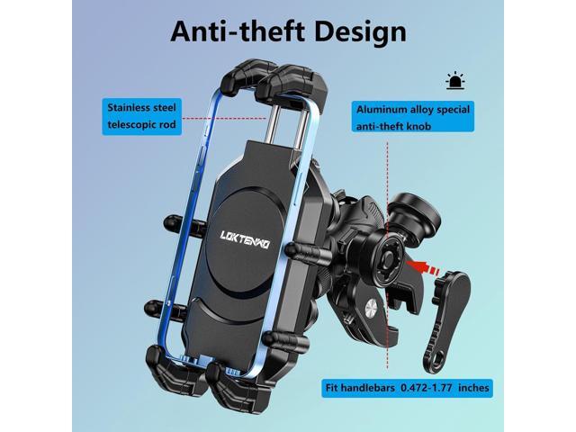 Motorcycle Phone Mount with Vibration Dampener & High-Speed Secure Lock, Anti-Theft ATV Scooter Motorcycle Handlebar Phone Holder for 5.4 to 7.2...