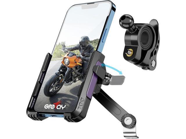 Motorcycle Phone Holder Handlebar Mount Motorbike Phone Holder Rearview Mirror2 Connection Methods+1S Quick Disassembly with 360 Rotate for 4.0-7.0...