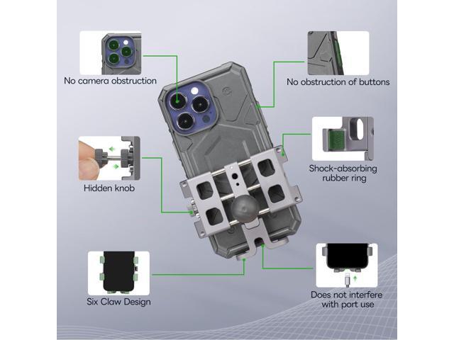 FANAUE CPC-09 Motorcycle Phone Mount with 1 Inch Ball Head for RAM Mounts B Size Double Socket Arm and Scooter UTV/ATV Bike Phone Holder, Aluminum...