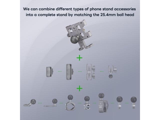 FANAUE CPC-09 Motorcycle Phone Mount with 1 Inch Ball Head for RAM Mounts B Size Double Socket Arm and Scooter UTV/ATV Bike Phone Holder, Aluminum...
