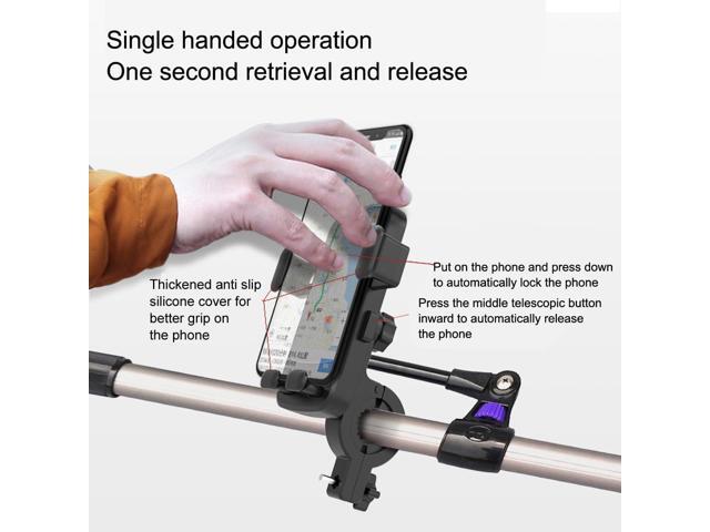 Bike Handlebar Phone Holder, Motorcycle Phone Mount Motorcycle Handlebar Phone Clamp, Scooter Phone Clip for iPhone 6/7/8/X/11/12/13/14 Series and...